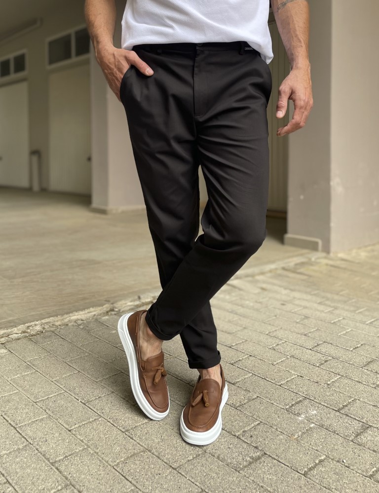 Ben Tailor Ανδρικό μαύρο υφασμάτινο παντελόνι Kowalski 0398B φωτογραφία